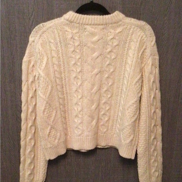 VELVET BY GRAHAM & SPENCER ARIA CABLE KNIT CREW NECK SWEATER - Picture 5 of 5